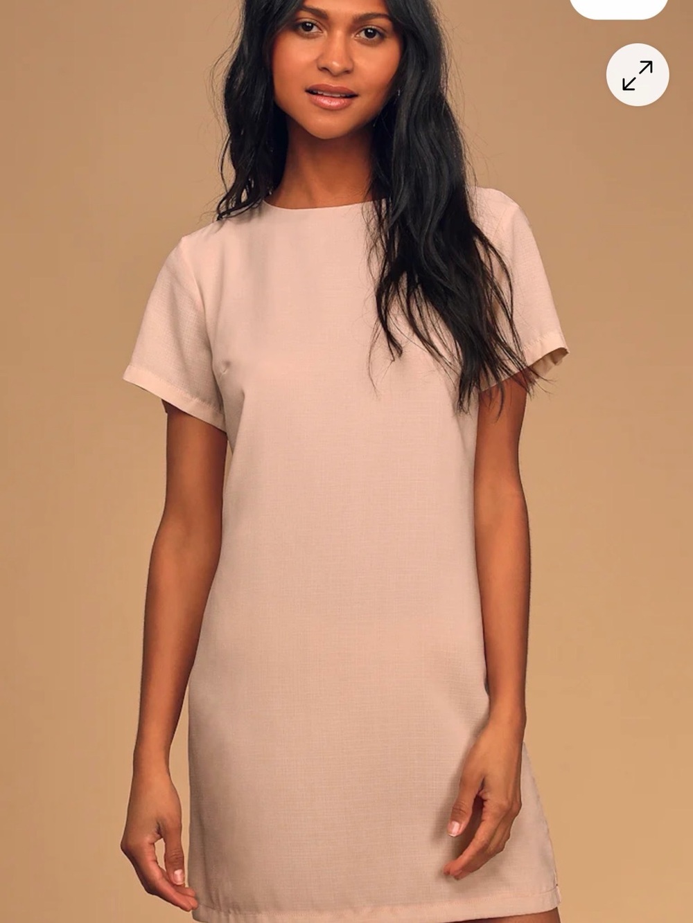 Lulu's Blush Short Sleeve Shift Dress